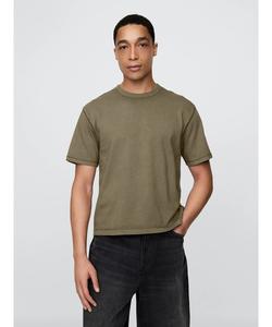 Футболка укороченная плотная с коротким рукавом унисекс GAP, цвет хаки