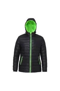 Водонепроницаемая стеганая куртка с капюшоном 2786, черный