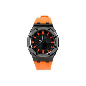 Часы Casio G-Shock Analog-Digital 2100 Series, арт. GA-2100-1A1, 44 мм, оранжевый/черный/черно-оранжевый