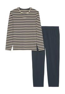 Мужская хлопковая пижама Mix & Match из двух частей Marc O'Polo, цвет Beige White Navy