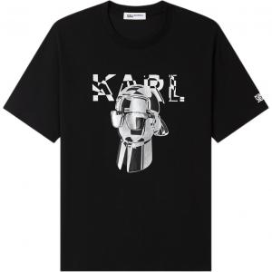 Karl Lagerfeld / Karl Lagerfeld Jeans Мужские черные футболки с круглым вырезом