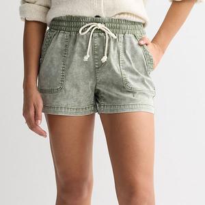 Джинсовые шорты mid rise на завязках So, Olive Acid