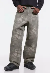 Свободные джинсы с суперпринтом Bershka, Mottled Dark Grey