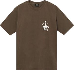 Футболка Stussy Regal Crown Pigment Dyed Tee 'Coffee', коричневый
