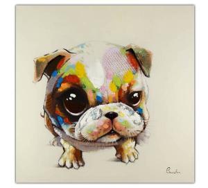 Акриловая картина ручной работы KUNSTLOFT Bunter Mops, многоцветный