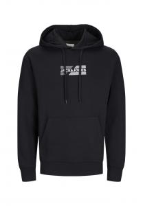 Толстовка с капюшоном с графическим принтом Jack & Jones, черный