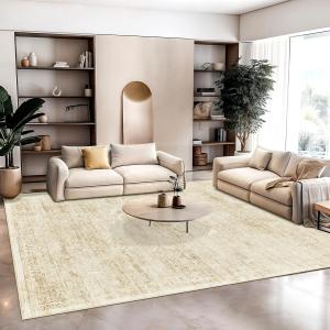 Ковер Soalmost Washable для гостиной, 214х153 см, бежевый/слоновая кость