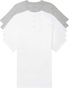 Комплект из 5 мужских классических хлопковых маек Calvin Klein, 3 White, 2 Grey Heather Crewneck