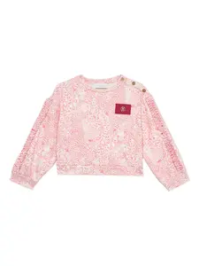 Толстовка с леопардовым принтом Roberto Cavalli Junior, розовый