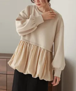 Топ с баской и асимметричным подолом