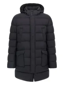 Стеганая парка с капюшоном Herno, черный