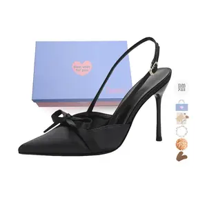 Xingdiman Женские туфли на высоком каблуке серебристо-черные 9 см [подарочный набор], цвет Black 9 Cm[Gift Box Set]