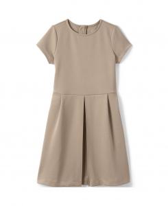 Школьная форма для девочек, платье из понте с короткими рукавами до колена Lands' End