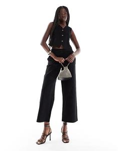 Широкие брюки Vero Moda с завязками на талии, черного цвета