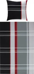 Постельное белье красно-антрацитово-серебряное 1x 155x220 см + 1x 80x80 см Erwin Müller