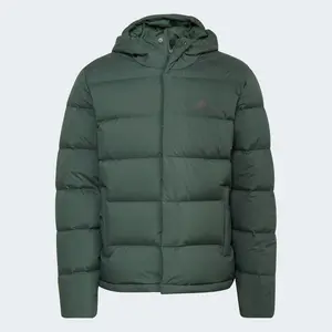 Пуховик Adidas Helionic Hooded Down, зеленый