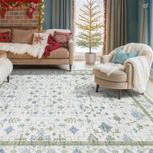 Ковёр Hazo Haus для гостиной, 153х214 см, кремовый/зелёный