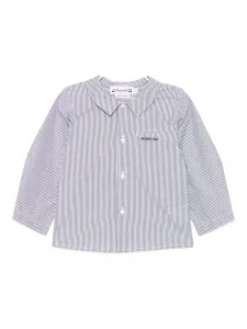 Полосатая рубашка с вышитым логотипом Bonpoint, белый