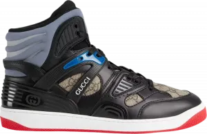 Кроссовки Gucci Basket High Black Demetra Red, черный