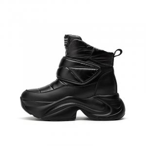 Женские зимние ботинки DAPHNE стеганые на липучке, черный
