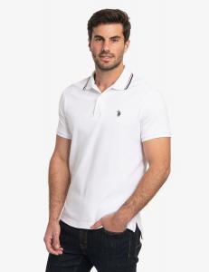 Футболка поло U.S. Polo Assn. Slim Fit Tipped Interlock, белый