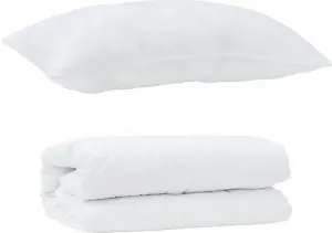 Комплект постельного белья с подушками, 2 шт., белая микрофибра vidaXL