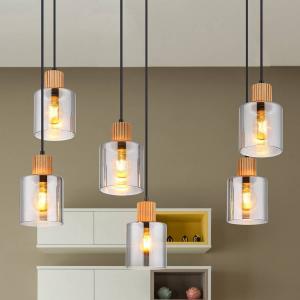 Подвесной светильник Globo Lighting Aleidis Typ C, копченое стекло / железо - 6 ламп