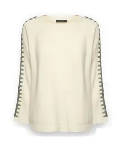 Свитер из чистой шерсти с вышивкой. Elena Mirã², белый