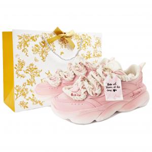 ANTA Женские кроссовки Pink низкие массивные противоскользящие устойчивые к царапинам