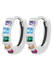 Adeliás Женские серьги - серьги-кольца из белого серебра 925 пробы