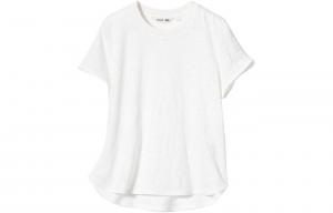 Футболка с круглым вырезом из 100% льна UNIQLO, молочно-белый