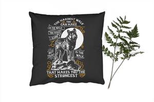 Декоративная подушка MuchoWow, диванная подушка, декоративная подушка для гостиной, 60 х 60 см, волк, животные, ретро, ​​цитата, чехол на подушку, хлопчатобумажная ткань, декоративные чехлы на подушки