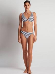 Топ бикини Ring Front в морском стиле с полосками Luxe Ralph Lauren, Navy/Multi