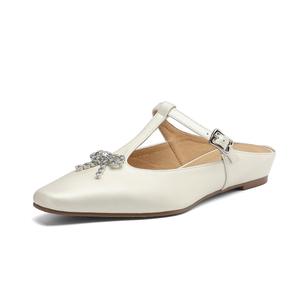 FMM Женские тапочки с закрытым носком на резиновой подошве, устойчивые к запахам, экрю, цвет Ecru