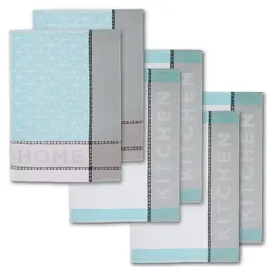 Полотенце для посуды HOME / KITCHEN, размеры каждого полотенца примерно 50x70 см с двумя разными мотивами Dyckhoff, синий/белый/серый