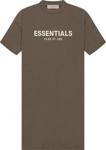 Платье Fear of God Essentials Tee Dress 'Wood', коричневый