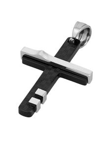 Adeliás Кулон унисекс - крест из нержавеющей стали серебристого цвета