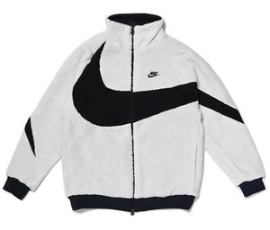 Куртка-боа двусторонняя Nike Big Swoosh Reversible, белый/черный