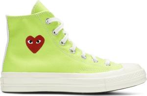 Кроссовки Converse Comme des Garçons PLAY x Chuck 70 High Bright Green, зеленый