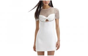 Self-portrait Женское платье с коротким рукавом Self Portrait чисто-белое