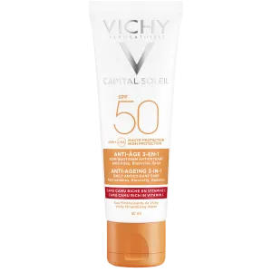 Vichy Capital Soleil Антивозрастной крем для лица 3в1 SPF50+, 50 мл