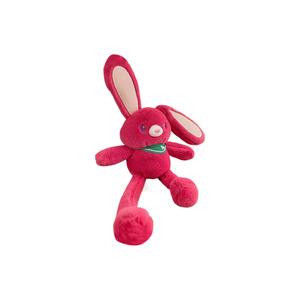 Забавный кролик с оттягивающимися ушками, растягивающаяся плюшевая кукла-брелок Raspberry, высота 30 см BEIKEMIXUE, розовый