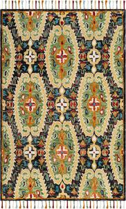 Ковер ручной работы из премиальной шерсти safavieh коллекции blossom charcoal / gold blm454a с кистями, 92 x 153 см