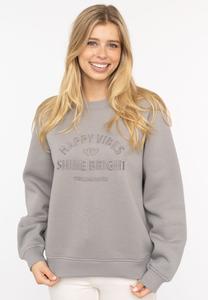 Толстовка Zwillingsherz HAPPY VIBES, Grauschwarz/Light Grey