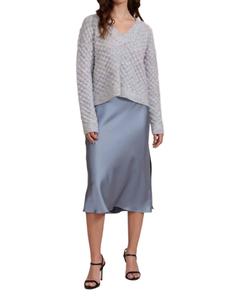 Серый свитер с мелкой вязкой LUCY PARIS