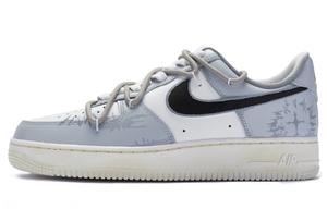 Кроссовки для скейтбординга Air Force 1 женские с низким верхом, белые/серые Nike