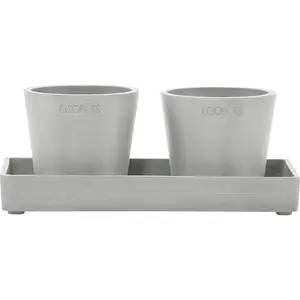 Подставка для цветочных горшков ECOPOTS «DISPLAY PLATTER», для Ecopots Amsterdam, ШxГxВ: 10x10x2,5 см, белый/серый