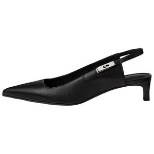 HERMES Любовь Slim каблук высокие туфли 4см женские черные