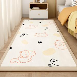 Budis Ковер 200х220 см из флока с мультяшным принтом, противоскользящий, для детской комнаты или игровой зоны