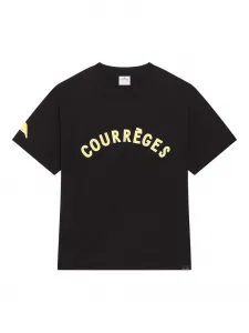 Футболка с короткими рукавами и принтом логотипа Courrèges, черный